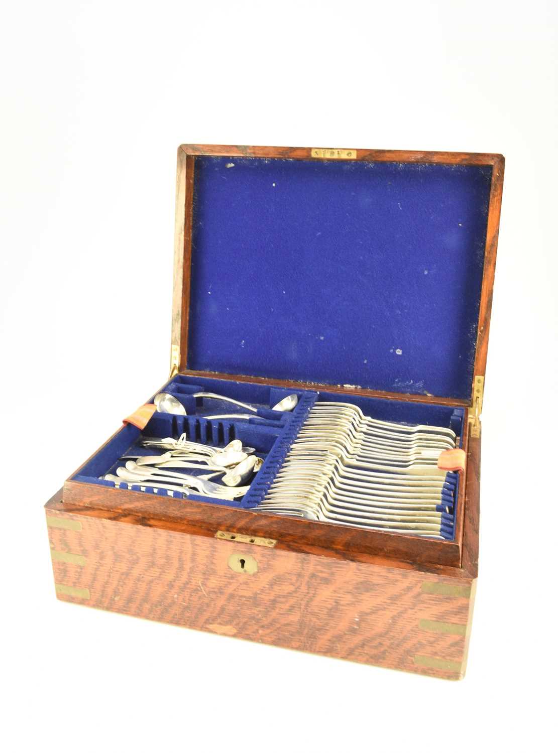 Lot 5 - A canteen of silver Old English pattern flatware