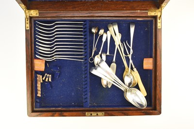 Lot 5 - A canteen of silver Old English pattern flatware
