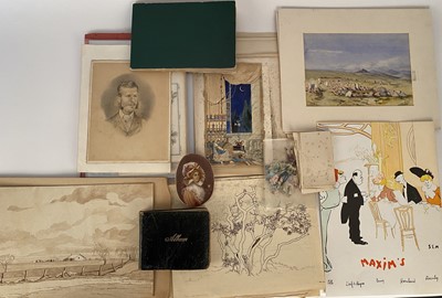 Lot 456 - 19th and 20th Century, watercolours, friendship and sketchbooks, prints