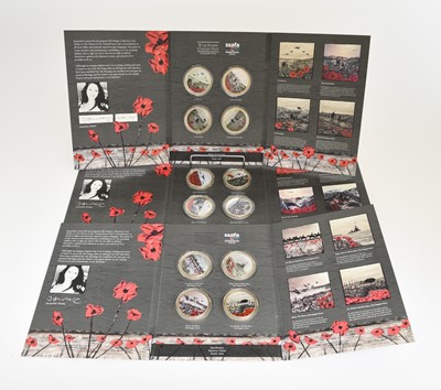 Lot 274 - The SSAFA War Poppy Collection: three sets of four gold plated coins; together with