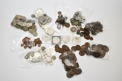 Lot 235 - A large collection of United Kingdom and foreign Silver, Cupro-nickel and Copper and Bronze coinage (quantity)