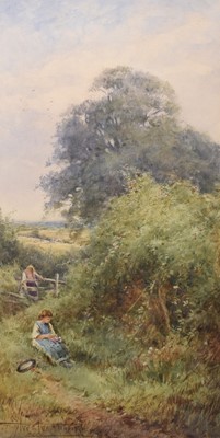 Lot 345 - Henry John Sylvester Stannard (1870-1951) Wild Rose Gatherers, Flitwick