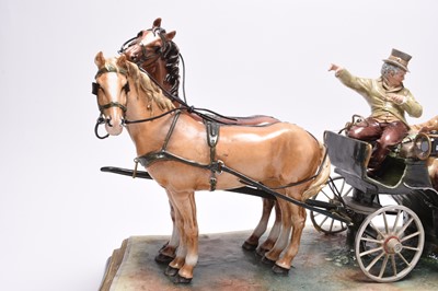 Lot 231 - A large Capodimonte porcelain horse-drawn carriage model