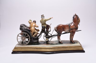 Lot 231 - A large Capodimonte porcelain horse-drawn carriage model
