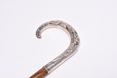 Lot 146 - An Elizabeth II silver mounted walking cane