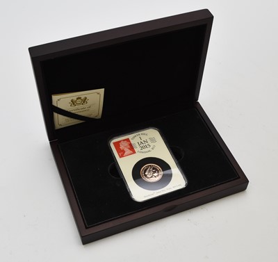 Lot 249 - UK 2015 gold sovereign limited edition of 995. Date stamped 1 Jan 2015