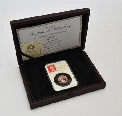 Lot 251 - UK 2017 Bi-centenary gold sovereign. Limited edition of 995. Date stamped 1 Jan 2017