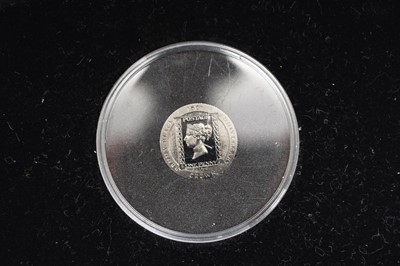 Lot 253 - The London Mint Office. Penny Black 170th anniversary stamp and gold coin set