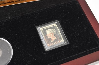 Lot 253 - The London Mint Office. Penny Black 170th anniversary stamp and gold coin set