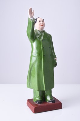Lot 74 - A Chinese propaganda porcelain figure of Mao Tse Tung