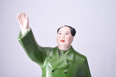Lot 74 - A Chinese propaganda porcelain figure of Mao Tse Tung