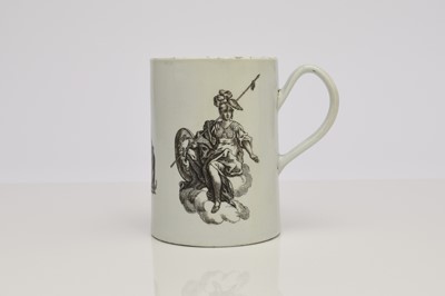 Lot 111 - Worcester 'William Pitt' mug, circa 1760