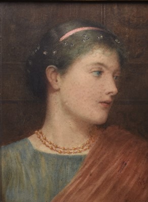 Lot 399 - British School (19th Century) Portrait of a Young Woman in Roman Dress