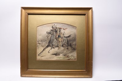 Lot 397 - Frederick Weekes (1854-1893) Knight in Armour on a Charging Destrier
