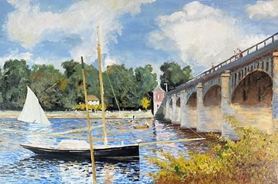 Lot 450 - British School (20th Century) Boating on the River in Summertime