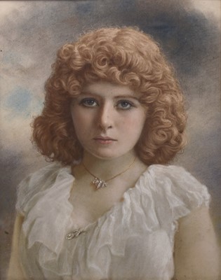 Lot 324 - British School (20th Century) Portrait of a Young Woman in a White Blouse