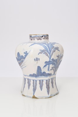 Lot 145 - Dutch delft octagonal vase, early 18th century