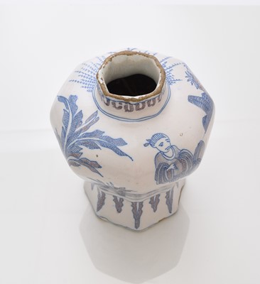 Lot 145 - Dutch delft octagonal vase, early 18th century
