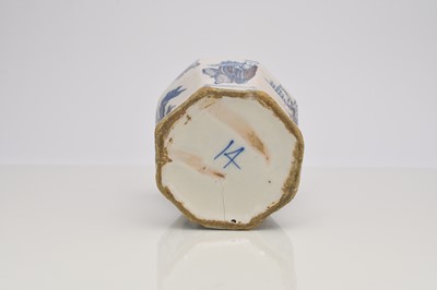 Lot 145 - Dutch delft octagonal vase, early 18th century