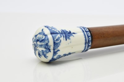Lot 147 - French Saint-Cloud porcelain cane handle, circa 1730