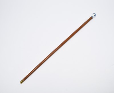 Lot 147 - French Saint-Cloud porcelain cane handle, circa 1730