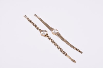 Lot 497 - Tissot and Rotary: Two lady's 9ct gold bracelet watches