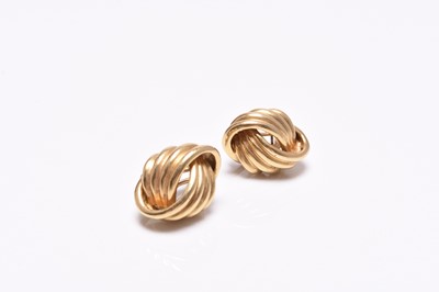 Lot 202 - A pair of 18ct yellow gold earrings