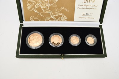 Lot 279 - Royal Mint - Gold Proof 2004 - Four coin Sovereign collection