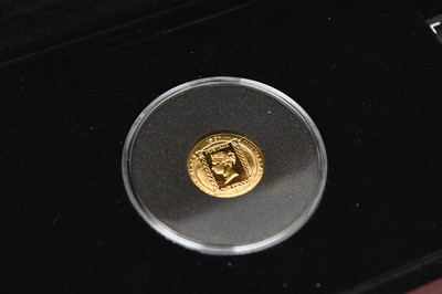 Lot 284 - UK 1/25 ounce Gold coin Isle of Man and a Penny Black to commemorate the 150th Anniversary of the Penny Black