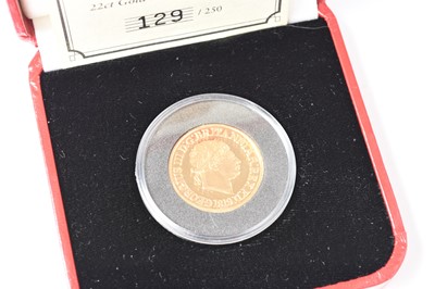 Lot 285 - Pobjoy Mint - two George III 22ct gold replica Sovereigns dated 1819 limited edition 129/250 and 137/250