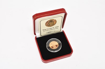 Lot 287 - Pobjoy Mint George IV 22ct gold replica Sovereign dated 1828, limited edition 35/100