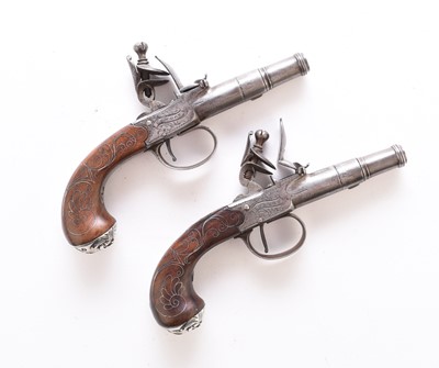 Lot 245 - A good pair of flintlock pocket pistols by Parkes, London