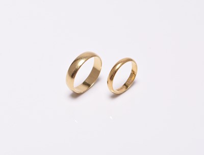 Lot 230 - Two gold wedding bands