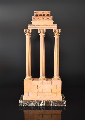 162 - An Italian giallo antico marble Grand Tour model of the Temple of Castor and Pollux