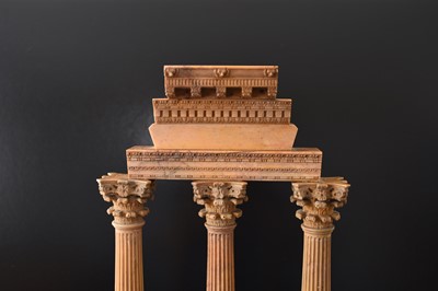 Lot 162 - An Italian giallo antico marble Grand Tour model of the Temple of Castor and Pollux