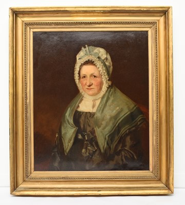 Lot 87 - Henry Wyatt (1794-1840) Portrait of a Seated Lady wearing a Lace Bonnet