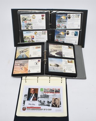 Lot 148 - Burgundy case with six albums of signed covers commemorating mainly World War II events viz