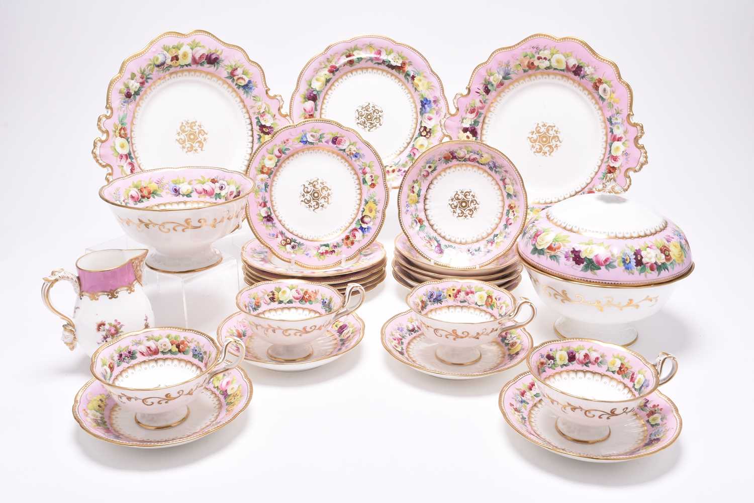 Lot 7 - A Ridgway 'Savoy' tea service, circa 1835-40
