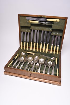 Lot 126 - A canteen of silver plated cutlery