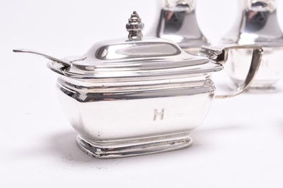 Lot 103 - A cased silver cruet set