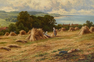 Lot 80 - Henry H Parker (1858-1930) Near Worthing, on the Sussex Coast, Gathering the Harvest