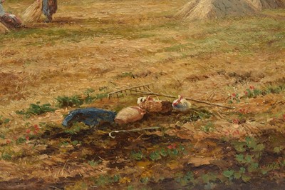 Lot 80 - Henry H Parker (1858-1930) Near Worthing, on the Sussex Coast, Gathering the Harvest