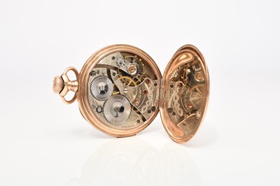 Lot 51 - Waltham: A 9ct gold open face pocket watch in case