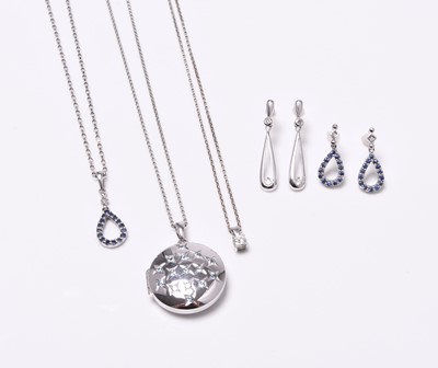 Lot 357 - A collection of white gold jewellery