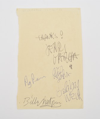 Lot 47 - THE GRATEFUL DEAD. Autographs of the five founding members of the band