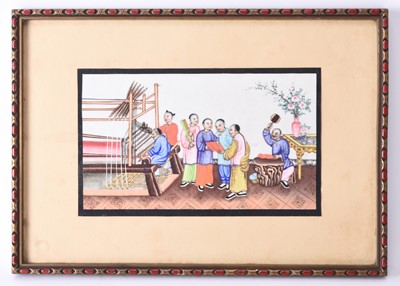 Lot 180 - A Chinese painting on pith paper, 19th century