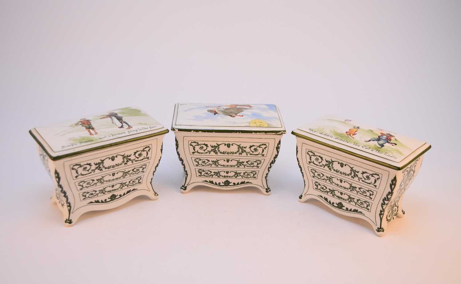 Lot 86 - Three Royal Doulton Huntley and Palmer's nursery rhyme biscuit jars