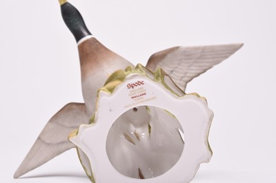 Lot 101 - A Spode duck and an Okra 'Jack in the Pulpit' vase