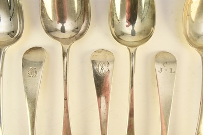 Lot 18 - A collection of ten silver Old English pattern tablespoons