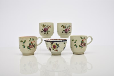 Lot 128 - A group of Liverpool polychrome porcelain, 18th century